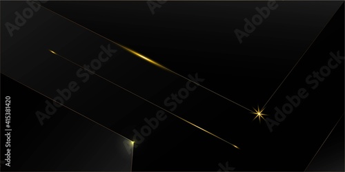 Black Luxury Gold Background. Christmas New Year Celebration Banner.