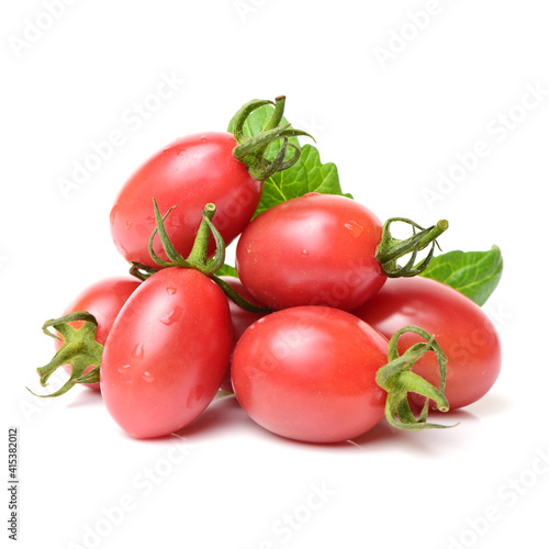 red cherry tomatoes on white background 