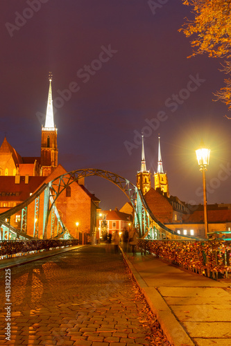 bridge to island Tumski, Wroclaw, Poland