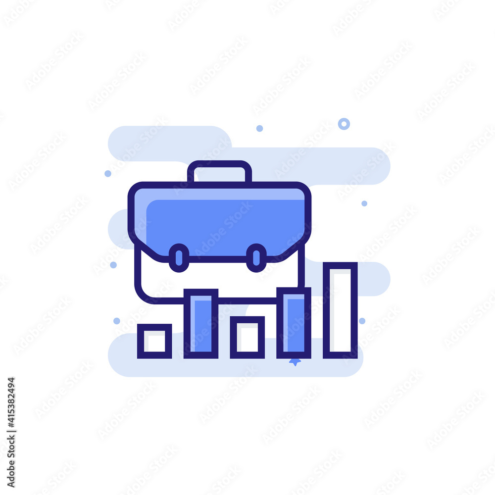 Business Growth vector outline filled icon style illustrator . EPS 10 file 