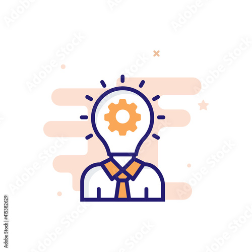 Creative Think vector outline filled icon style illustrator . EPS 10 file 