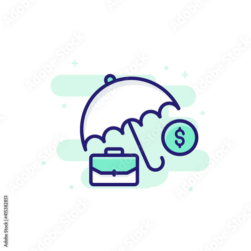 Business Insurance vector outline filled icon style illustrator . EPS 10 file 