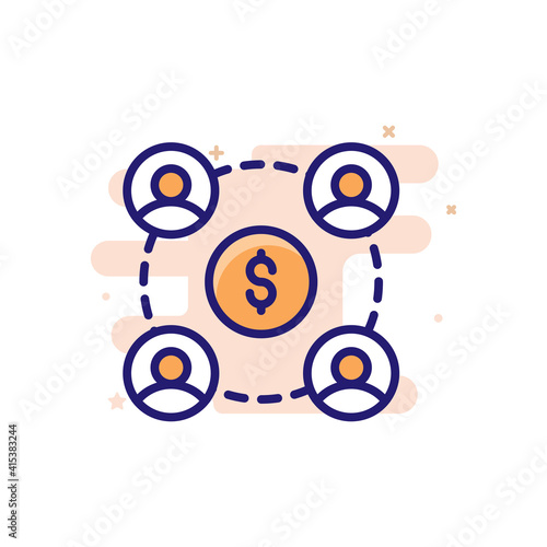 Mutual Funds vector outline filled icon style illustrator . EPS 10 file 