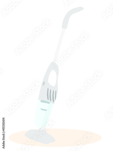 Vector illustration eps 10. Manual white new modern vacuum cleaner for cleaning the house or apartment.