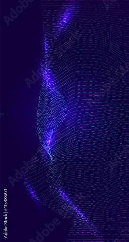 Quantum Science Glowing Particles Vector Background.