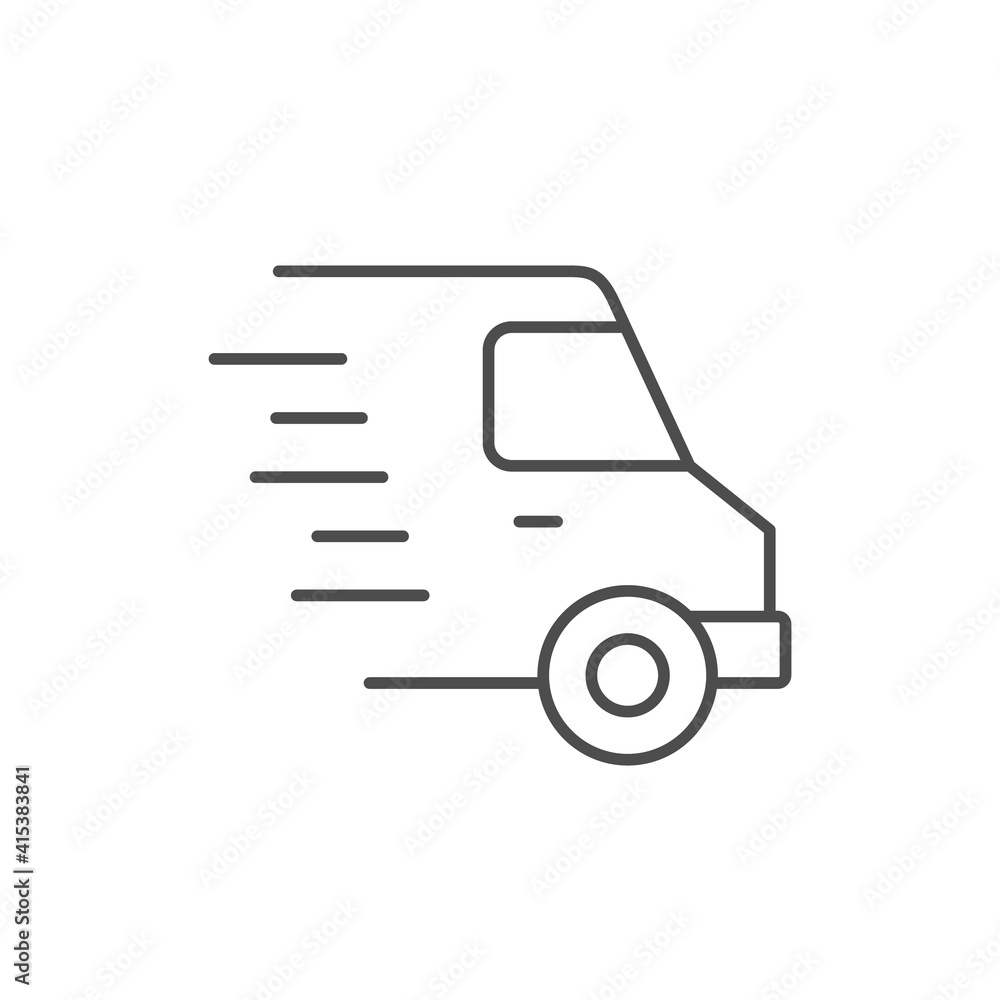 Delivery van line outline icon Delivery van line outline icon
