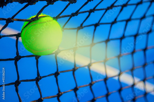 the tennis ball hits the net © Павел Мещеряков
