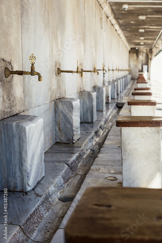 Washing area before entering in Mosque. Ablution room