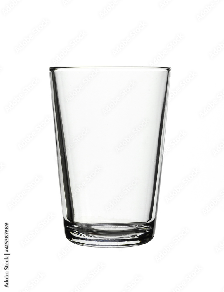 Empty glass for water, juice or milk on white background Empty glass for water, juice or milk on white background