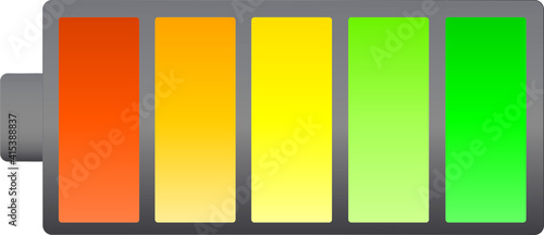Battery with colored status bars