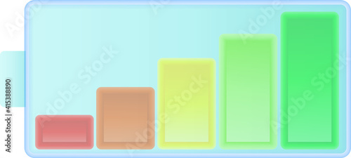 Battery with colored status bars