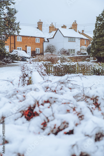Hampshire village in snow