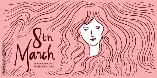 International women s day illustration vector illustration for banner  poster  and social media