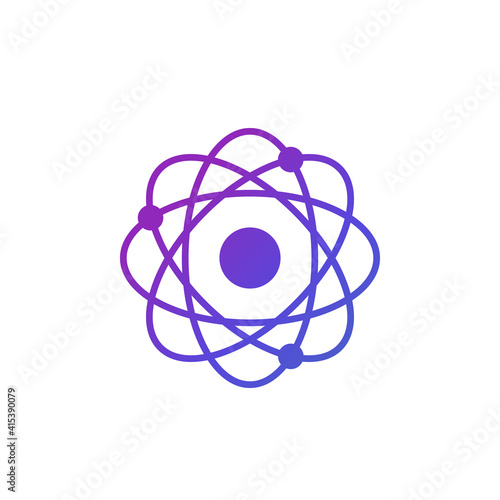 atom icon on white, science vector