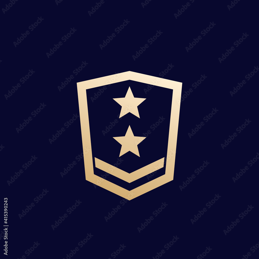 Military rank, army logo on dark Military rank, army logo on dark