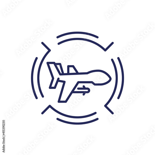 military drone, uav line icon