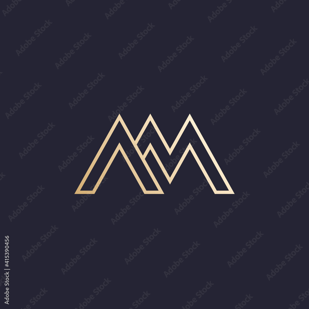 AM letters vector logo on dark