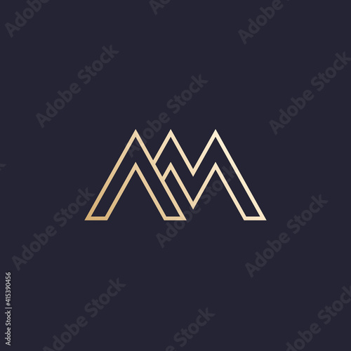 AM letters vector logo on dark