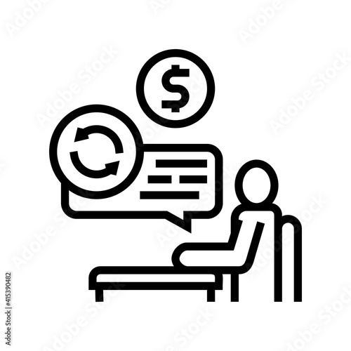 creditor businessman line icon vector. creditor businessman sign. isolated contour symbol black illustration