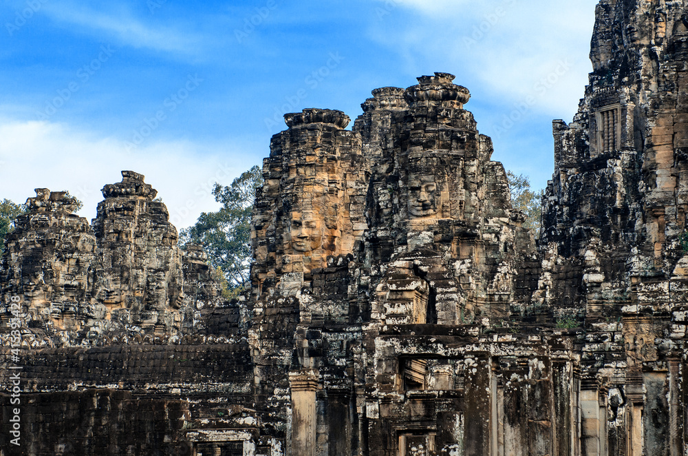 Khmer temple near Angkor Wat with nice blue sky Khmer temple near Angkor Wat with nice blue sky
