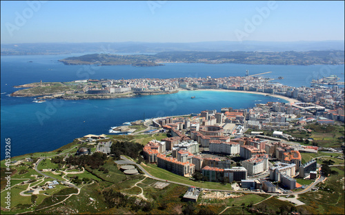 aerial coruña city
