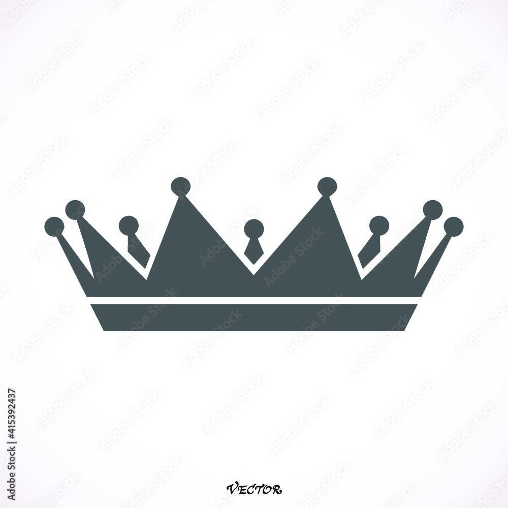 Crown icon. Single high quality outline symbol for web design or mobile app. Black outline pictogram on white background Crown icon. Single high quality outline symbol for web design or mobile app. Black outline pictogram on white background