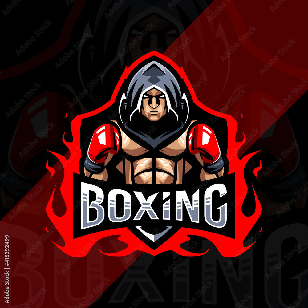 Boxing mascot logo esport design