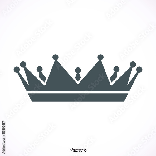 Crown icon. Single high quality outline symbol for web design or mobile app. Black outline pictogram on white background