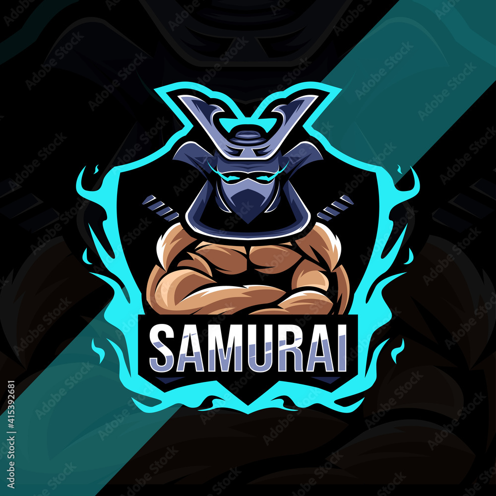 Samurai mascot logo esport design