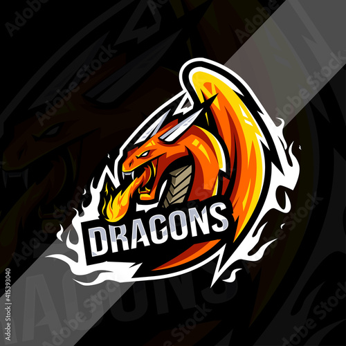 Dragon mascot logo template