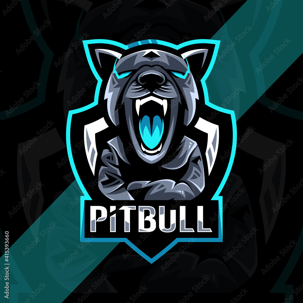 Pitbull angry mascot logo esport design Pitbull angry mascot logo esport design