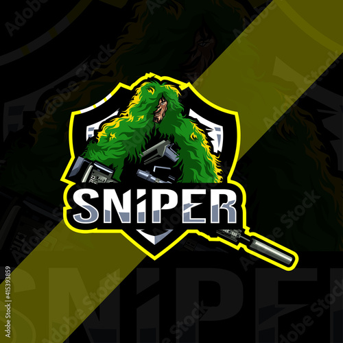Sniper mascot logo esport template