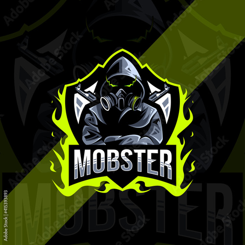 Mobster mascot logo esport template design