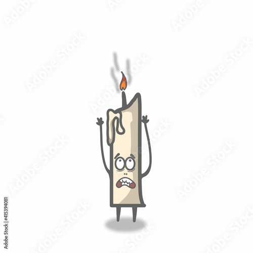 cute candle character design vector template illustration