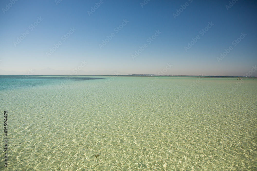 Obraz premium View of the Clean and Clear Red Sea in Egypt. Background of blue water.