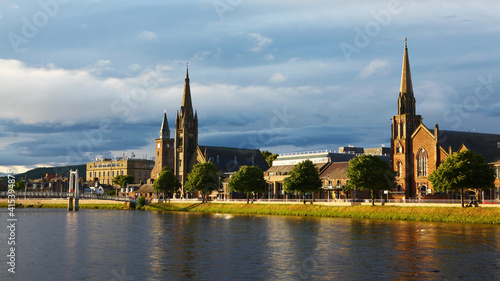 Scene of Inverness, Scotland along the River Ness