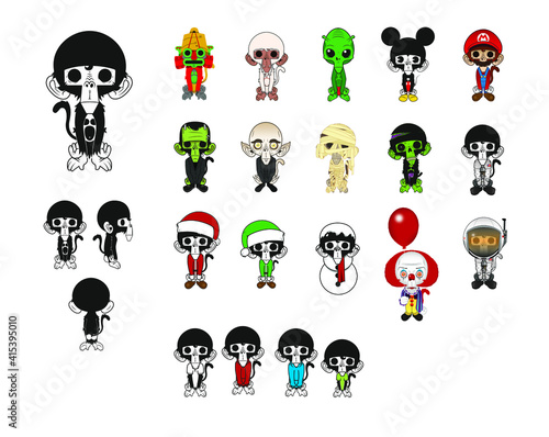 Ilustraciones de monos personalizables