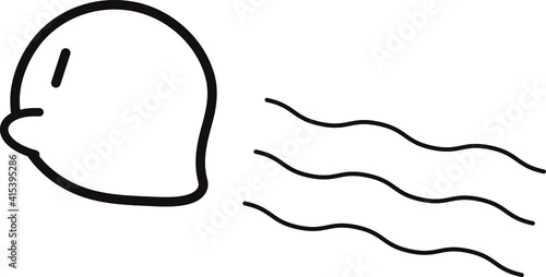 とても可愛い空を飛ぶおばけのベクターイラスト