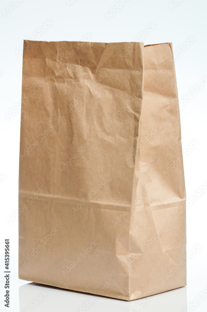 Isometric view on brown paper bag Isometric view on brown paper bag