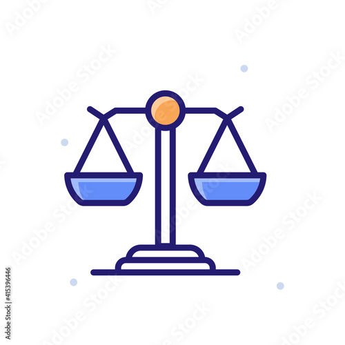 Balancing vector outline icon style illustration. EPS 10 file