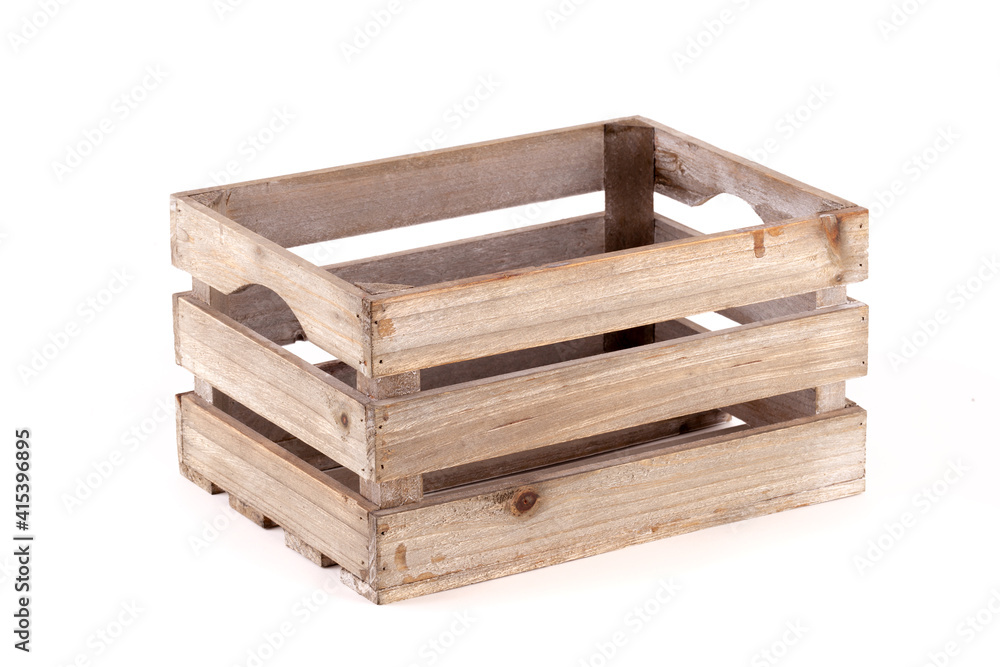 Empty wooden crate isolated on white Empty wooden crate isolated on white