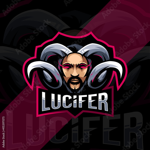Head lucifer mascot logo esport template design