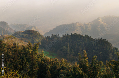 Panoramic view of the valley. Sapa, Vietnam