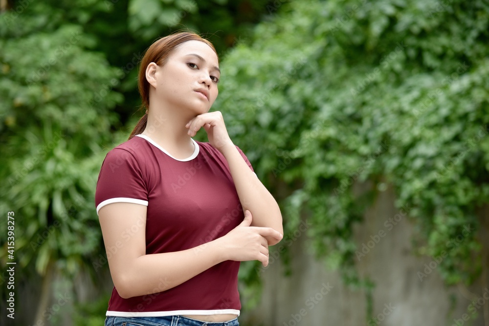 Minority Adult Female And Confusion Wearing Tshirt Minority Adult Female And Confusion Wearing Tshirt