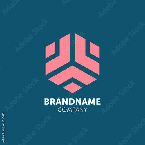 cube logo design with geometry