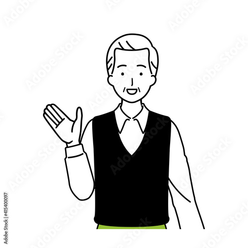 Senior illustration to explain, upper body.
