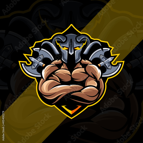 viking mascot logo template design