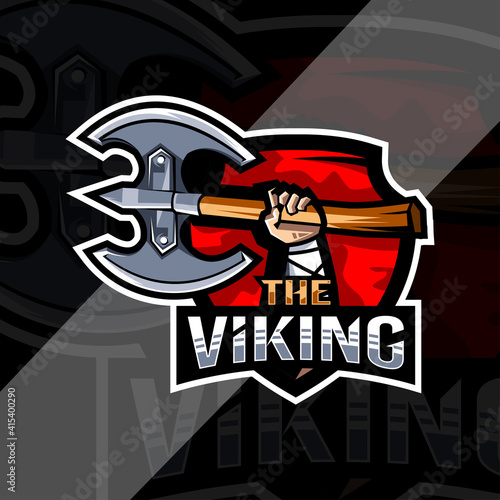 The viking mascot logo template design