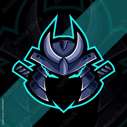 Head samurai mascot logo esport design