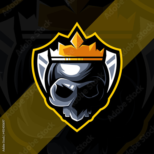King skull mascot logo design